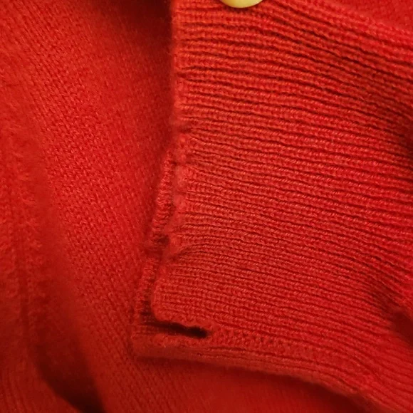 Cashmere Lauren Ralph Lauren Crimson Button-Up Cardigan - Picture 6 of 6